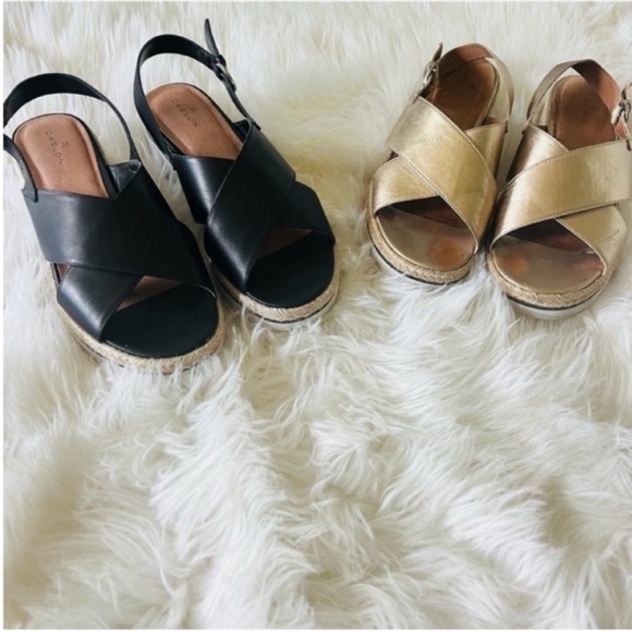 Caslon Shoes - Caslon gold & black Bundle of TWO Sandals Size 8